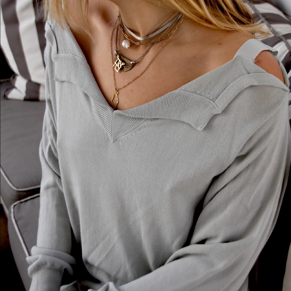 Maison Margiela Cut-Out Shoulder Sweater Dress